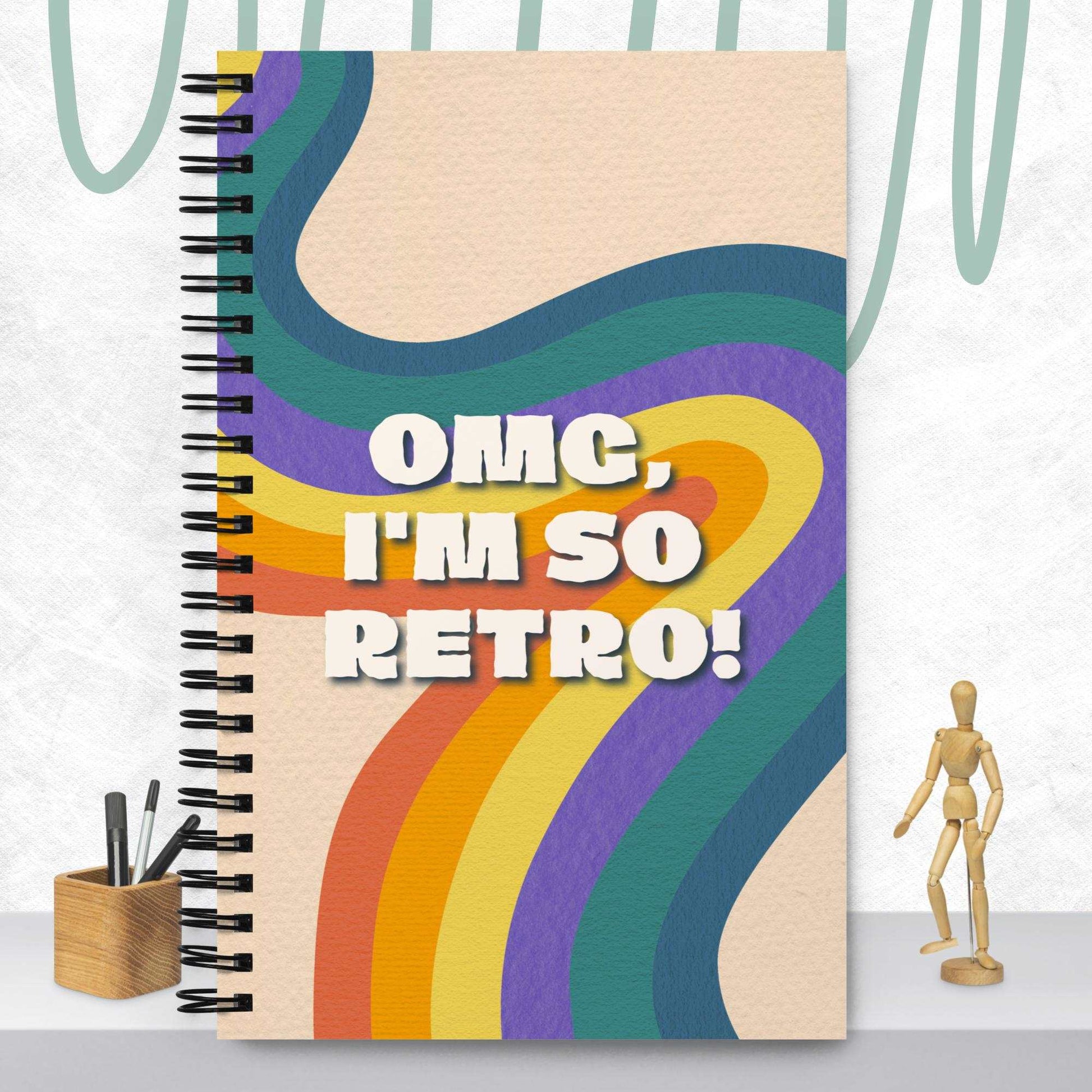 Custom Retro Design Spiral Notebook, 140 pages | PERSONALIZED - ChoreGirl