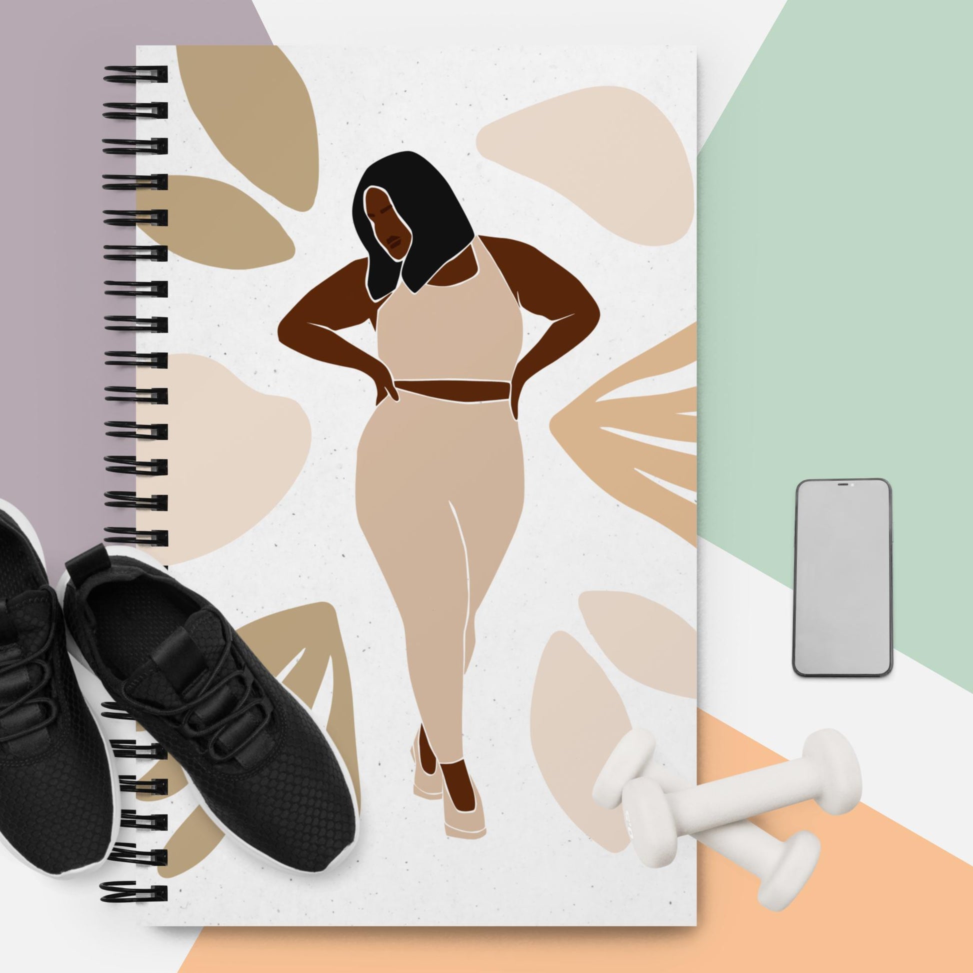 Custom Minimalist Woman Silhouette Spiral Notebook, 140 pages | PERSONALIZED - ChoreGirl