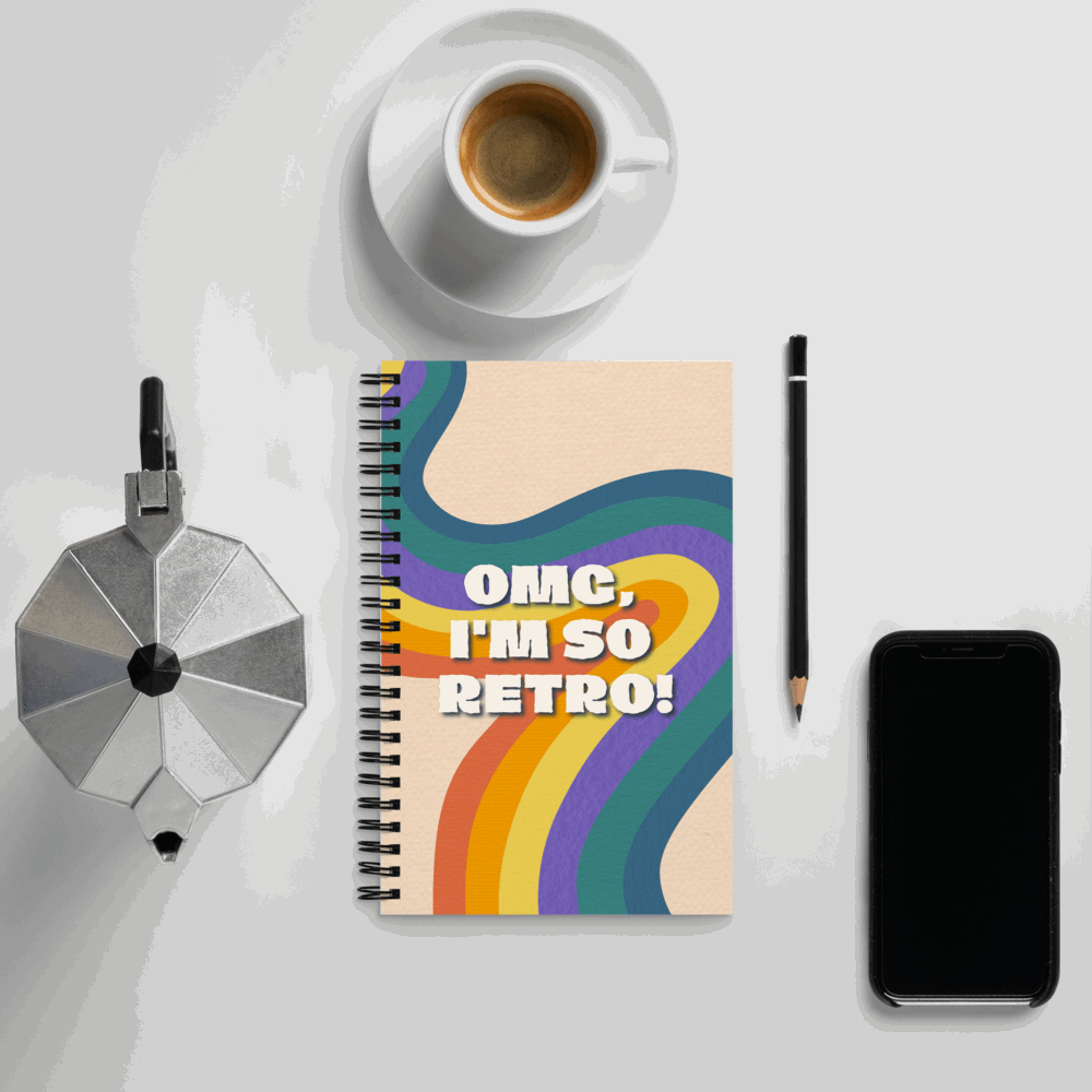 Custom Retro Design Spiral Notebook, 140 pages | PERSONALIZED - ChoreGirl