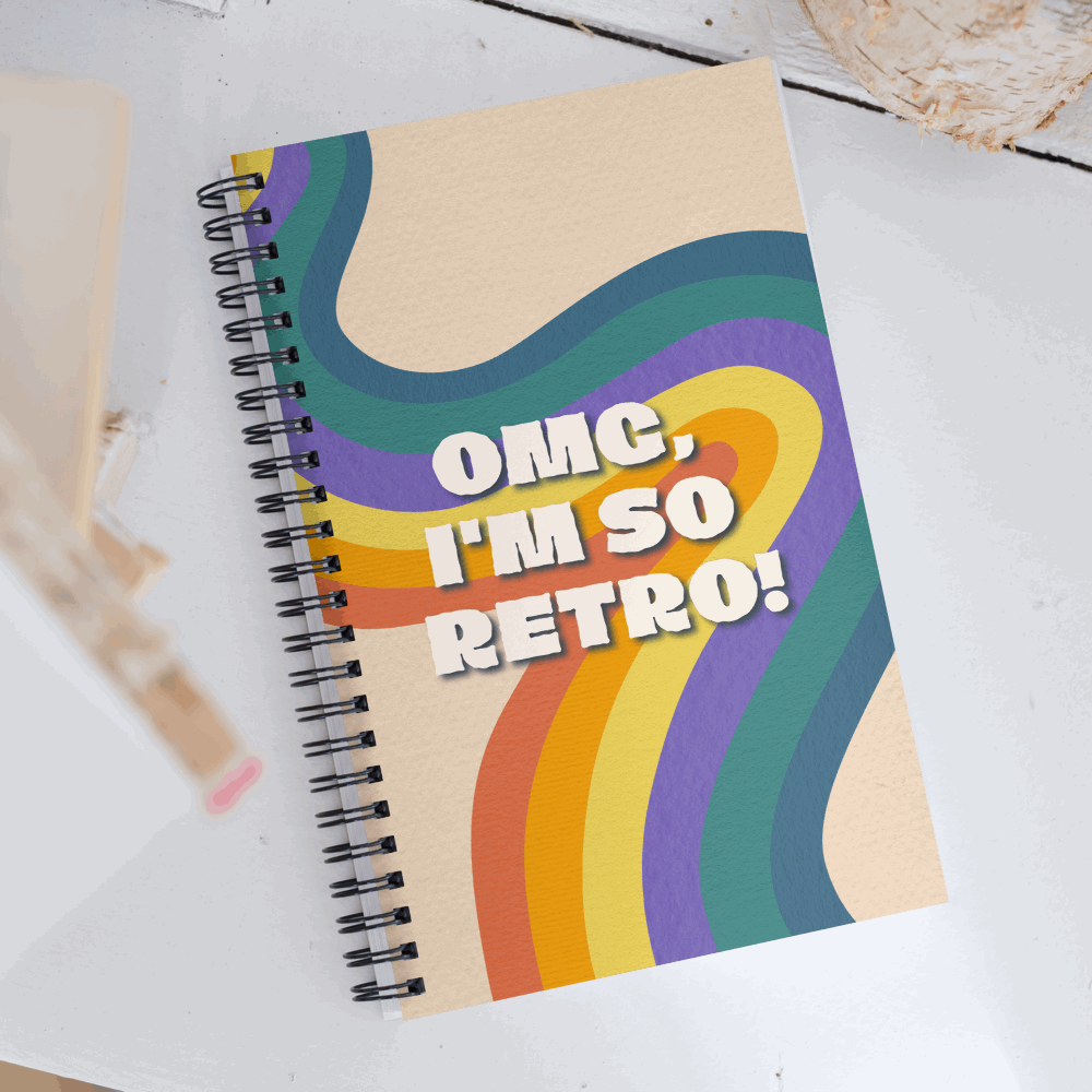 Custom Retro Design Spiral Notebook, 140 pages | PERSONALIZED - ChoreGirl