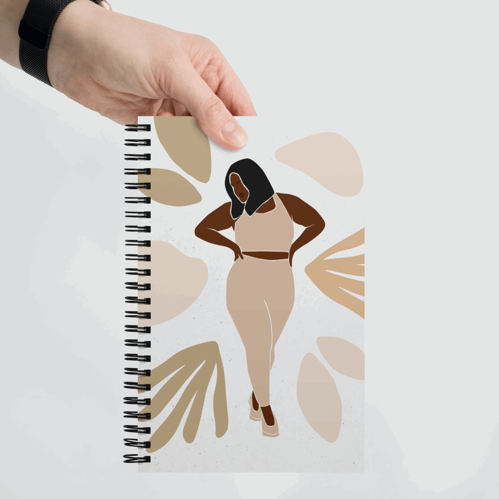 Custom Minimalist Woman Silhouette Spiral Notebook, 140 pages | PERSONALIZED - ChoreGirl
