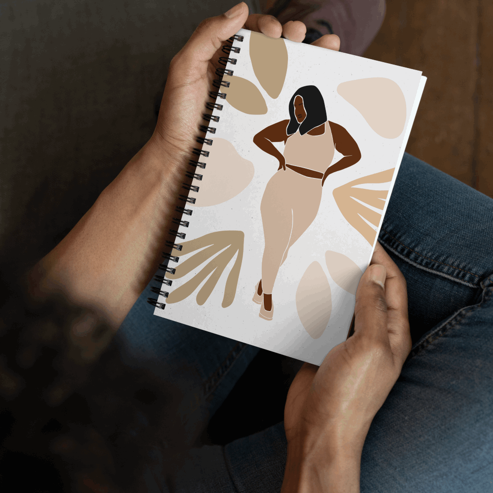 Custom Minimalist Woman Silhouette Spiral Notebook, 140 pages | PERSONALIZED - ChoreGirl