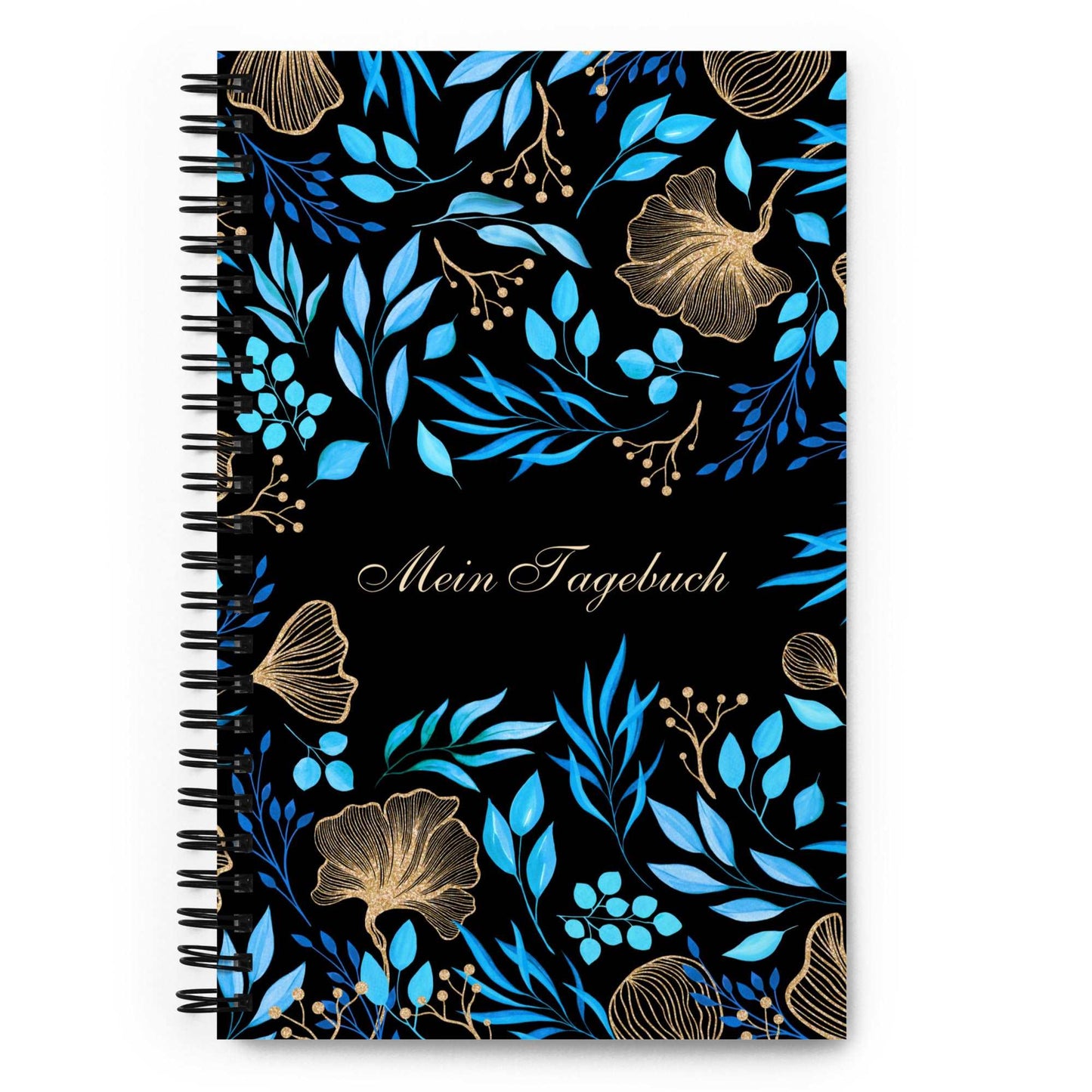 Blue Flower Garden Design Spiral Notebook, 140 pages - ChoreGirl
