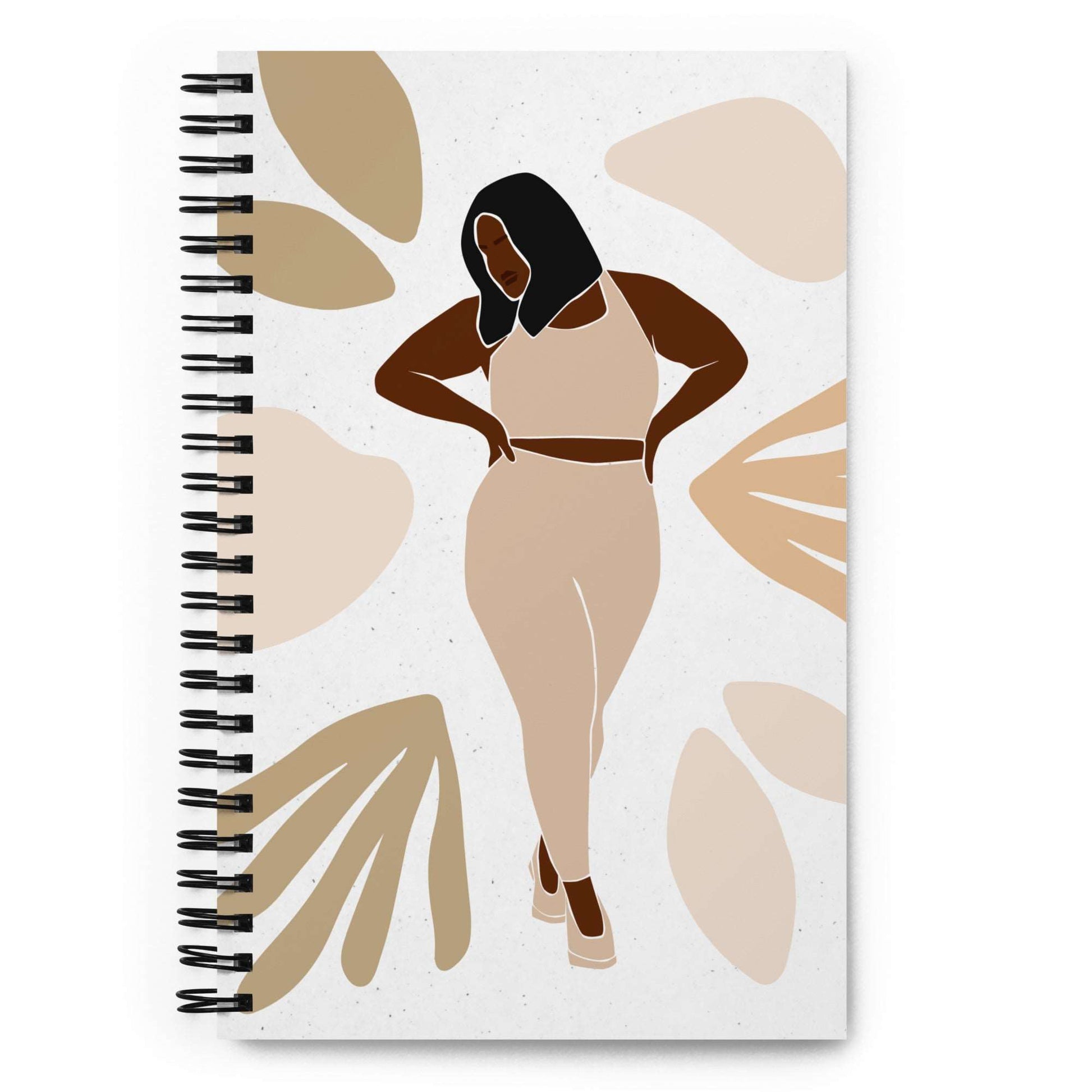 Custom Minimalist Woman Silhouette Spiral Notebook, 140 pages | PERSONALIZED - ChoreGirl