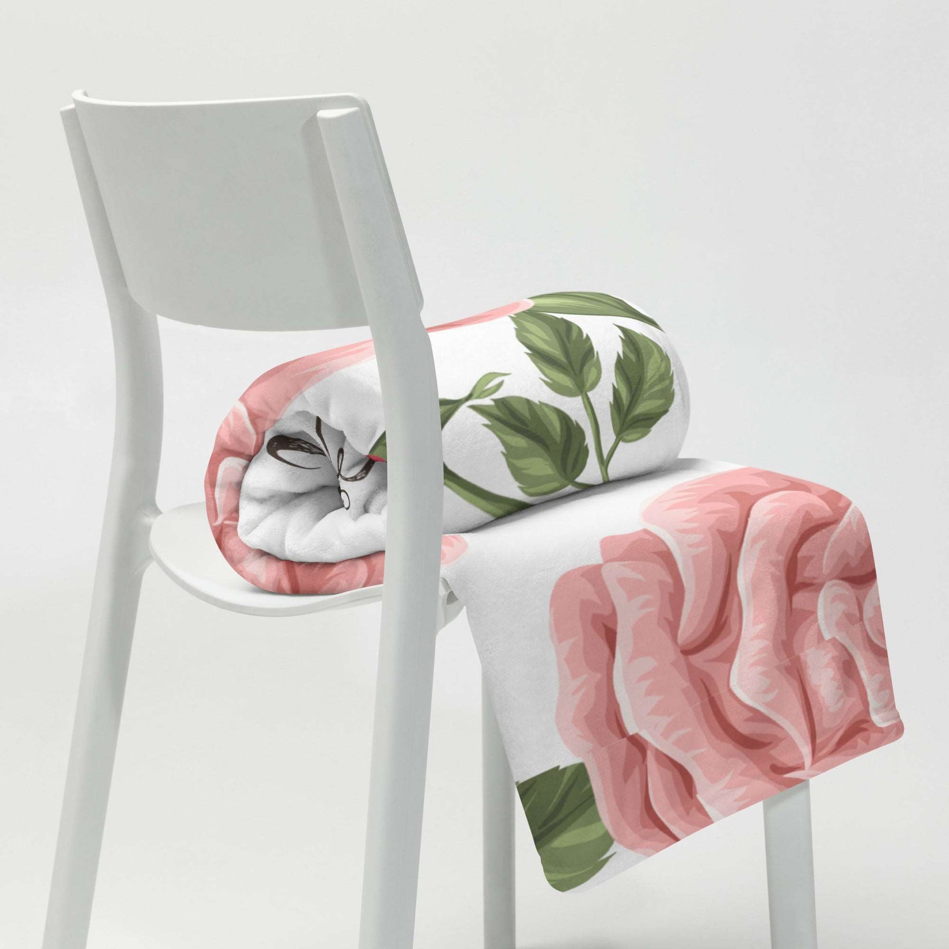 Custom Letter Romantic Rose Throw Blanket | PERSONALIZED - ChoreGirl