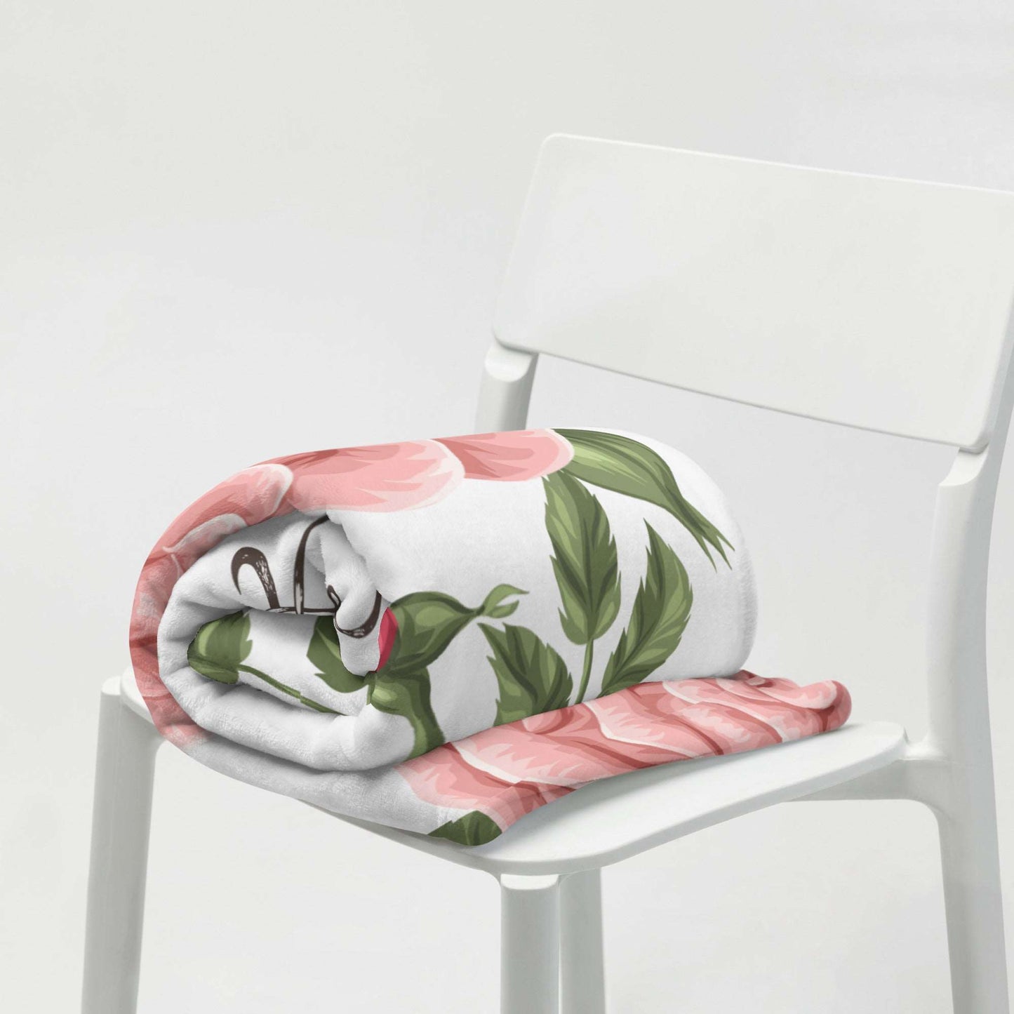 Custom Letter Romantic Rose Throw Blanket | PERSONALIZED - ChoreGirl