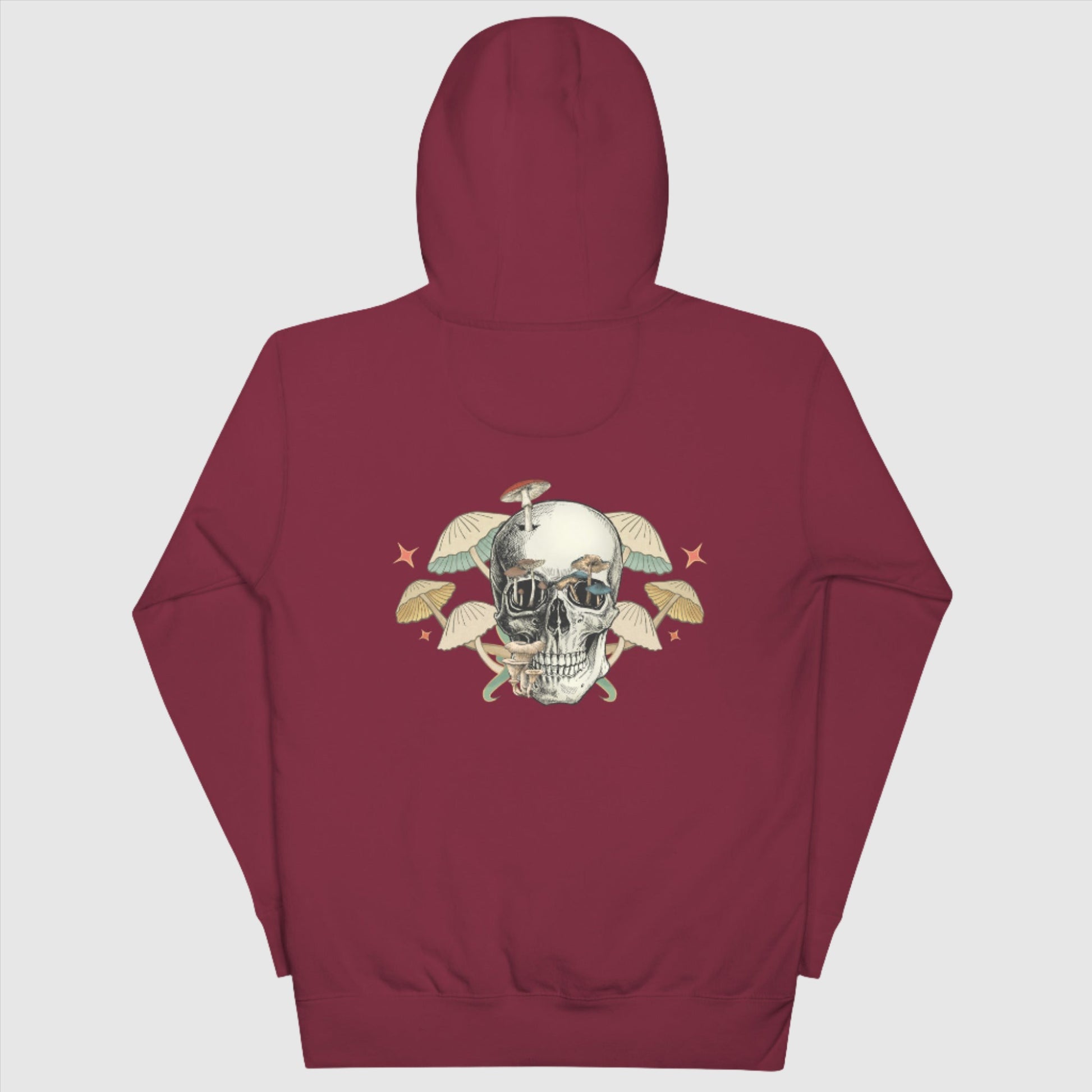 Custom Unisex Mushroom Skull Hoodie | PERSONALIZED - ChoreGirl