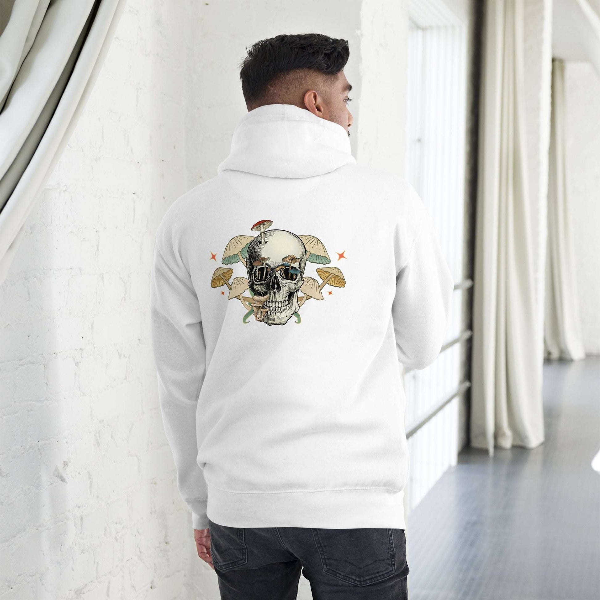 Custom Unisex Mushroom Skull Hoodie | PERSONALIZED - ChoreGirl