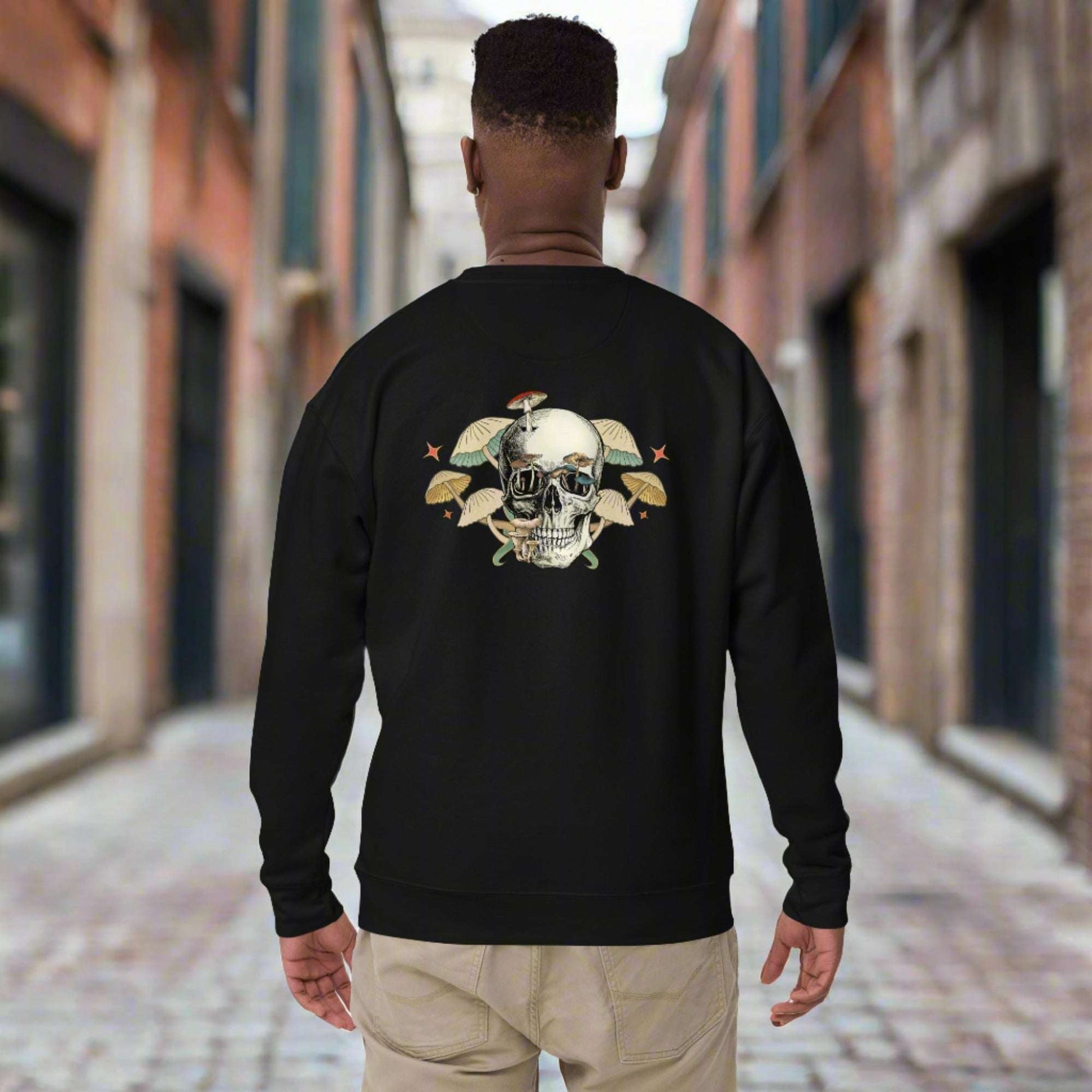 Custom Unisex Skull Mushroom Premium Sweatshirt | PERSONALIZED - ChoreGirl