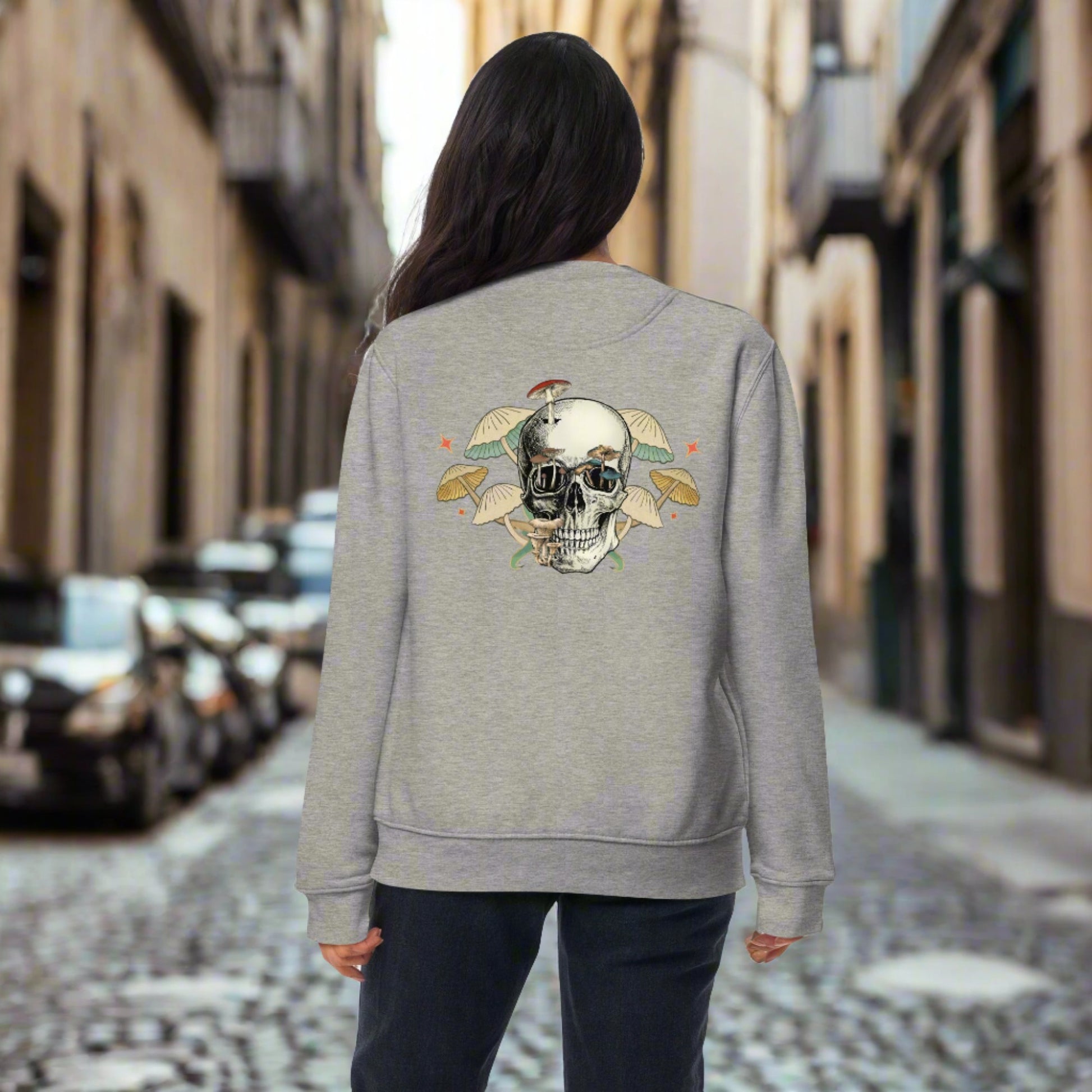 Custom Unisex Skull Mushroom Premium Sweatshirt | PERSONALIZED - ChoreGirl