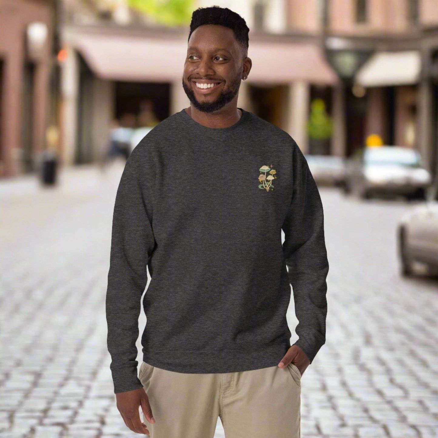 Custom Unisex Skull Mushroom Premium Sweatshirt | PERSONALIZED - ChoreGirl