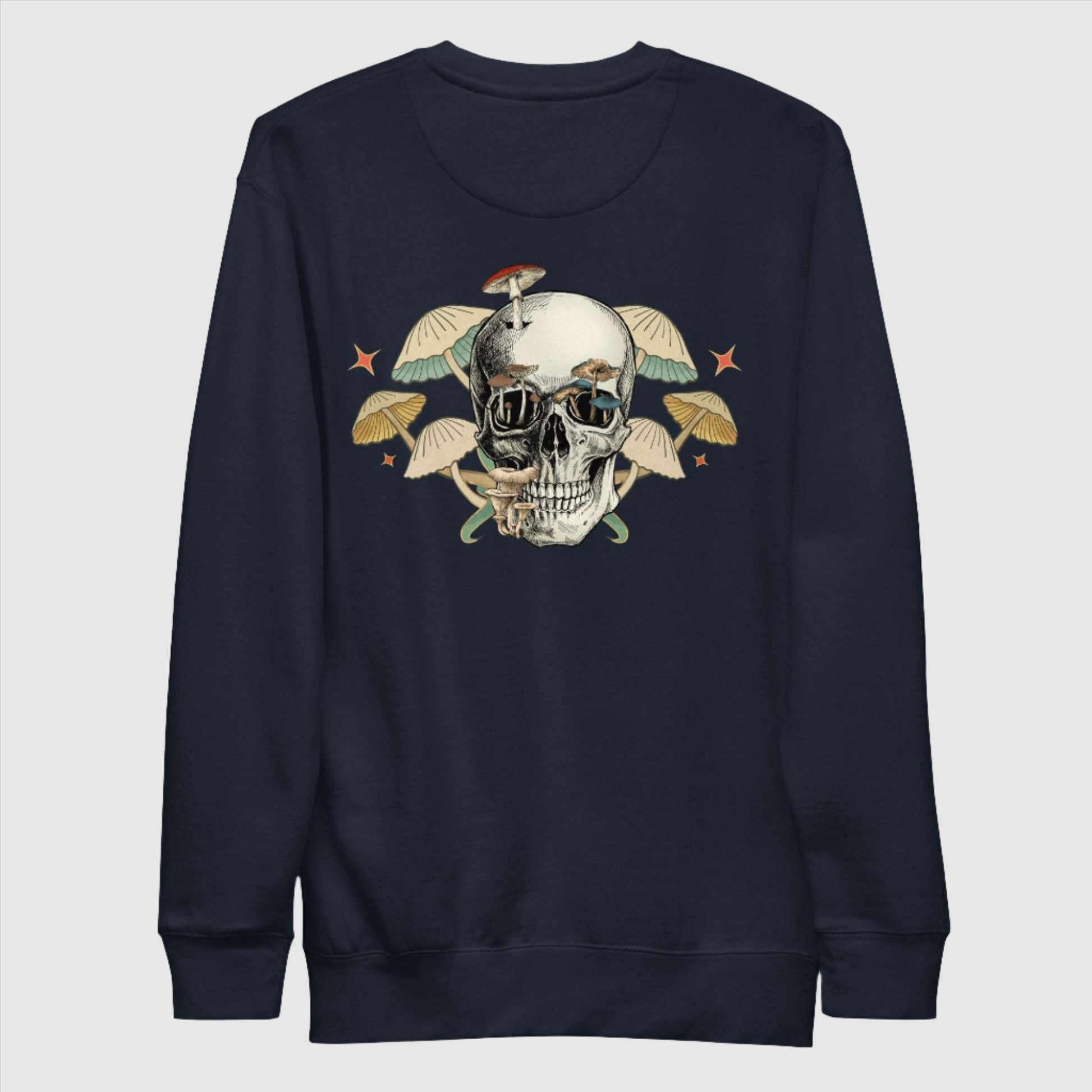 Custom Unisex Skull Mushroom Premium Sweatshirt | PERSONALIZED - ChoreGirl