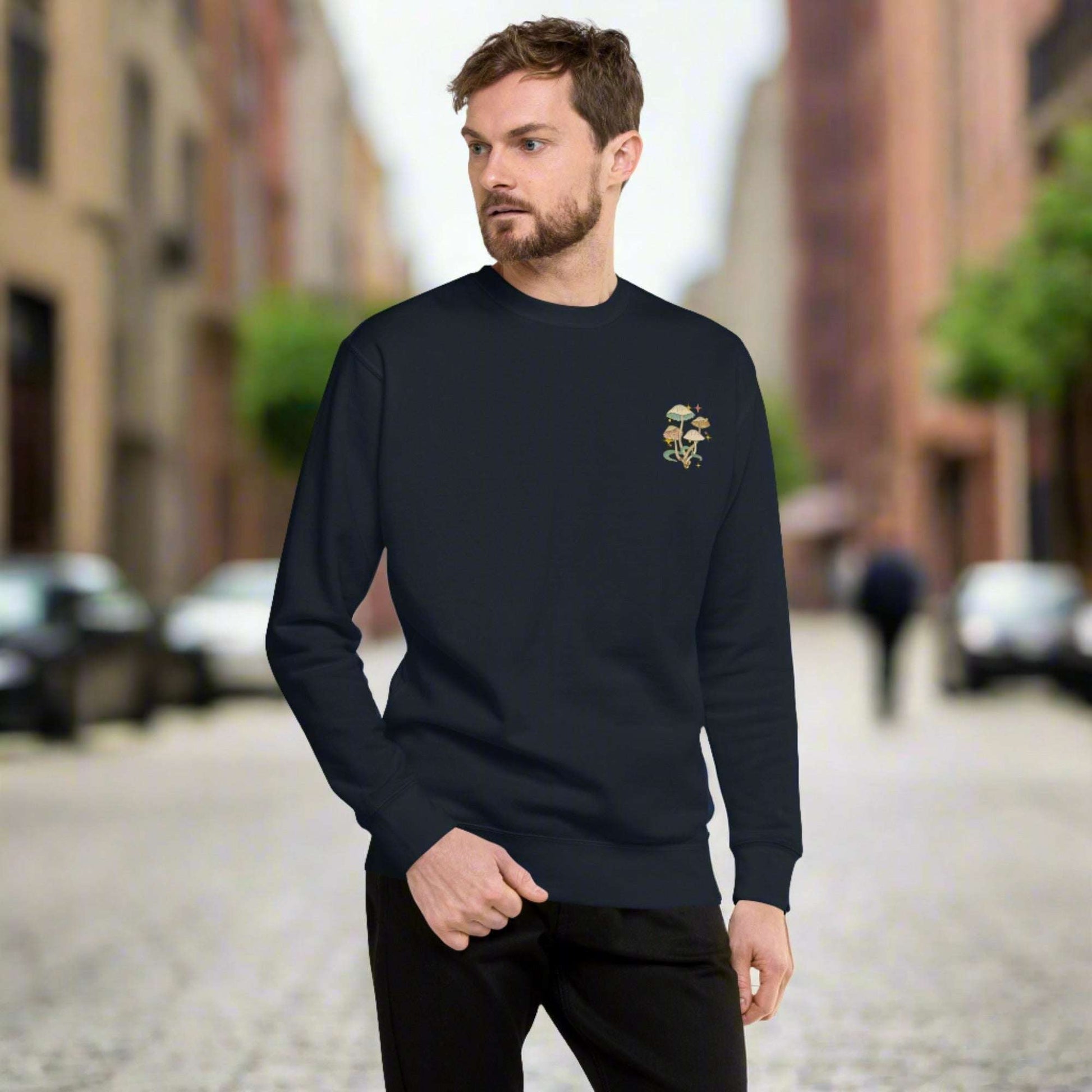 Custom Unisex Skull Mushroom Premium Sweatshirt | PERSONALIZED - ChoreGirl