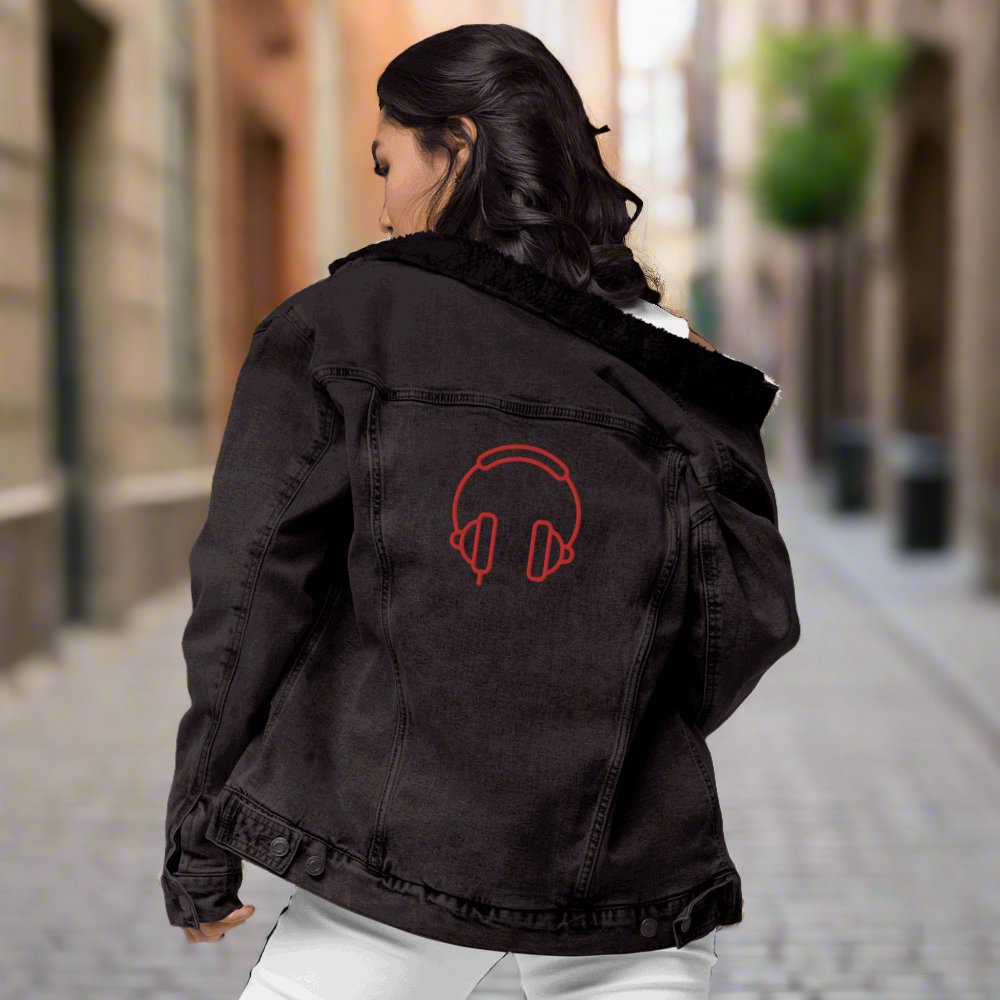 Custom Unisex Music Lover Denim Sherpa Jacket | PERSONALIZED - ChoreGirl
