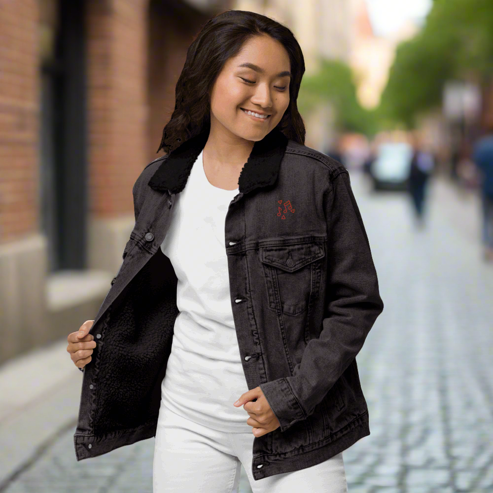 Custom Unisex Music Lover Denim Sherpa Jacket | PERSONALIZED - ChoreGirl