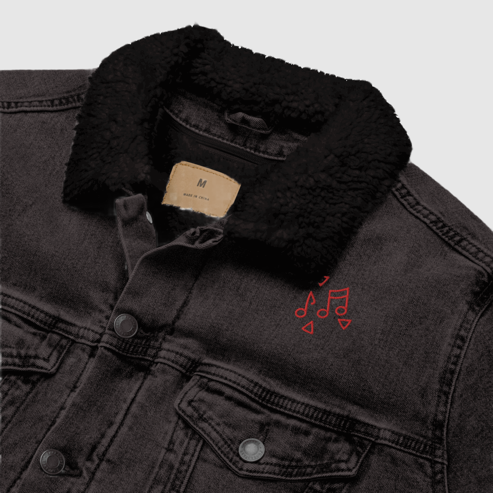 Custom Unisex Music Lover Denim Sherpa Jacket | PERSONALIZED - ChoreGirl