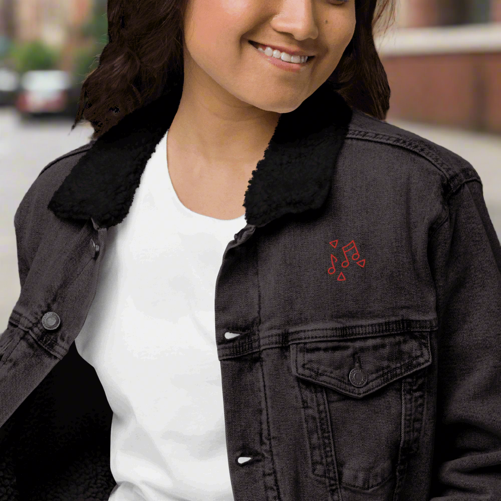 Custom Unisex Music Lover Denim Sherpa Jacket | PERSONALIZED - ChoreGirl