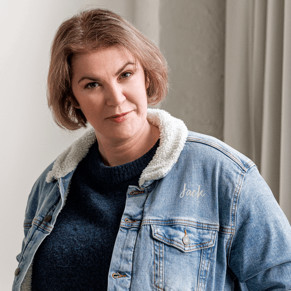 Unisex Custom Name and Icon Denim Sherpa Jacket | PERSONALIZED - ChoreGirl