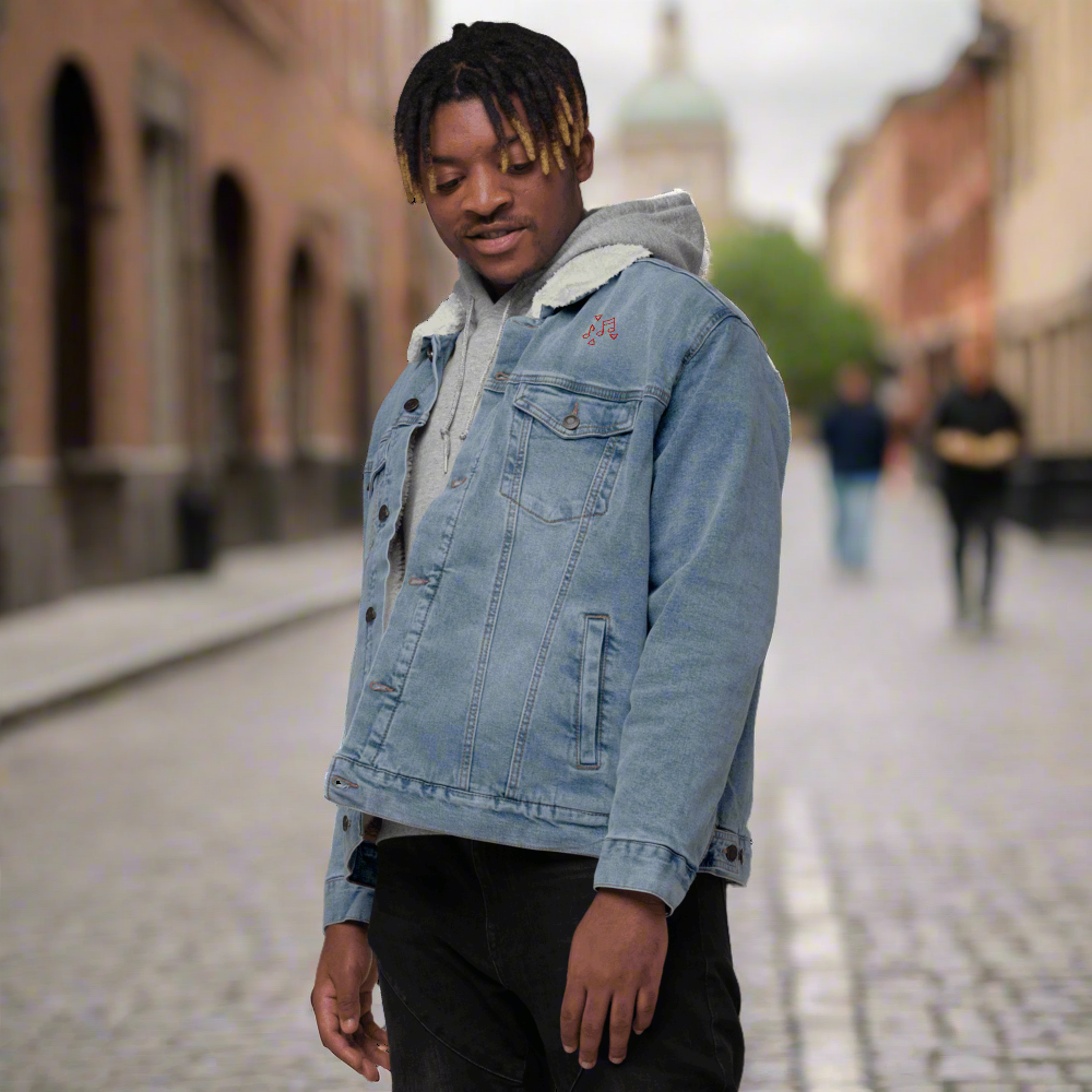 Custom Unisex Music Lover Denim Sherpa Jacket | PERSONALIZED - ChoreGirl