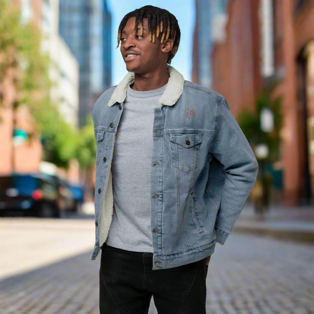 Custom Unisex Music Lover Denim Sherpa Jacket | PERSONALIZED - ChoreGirl