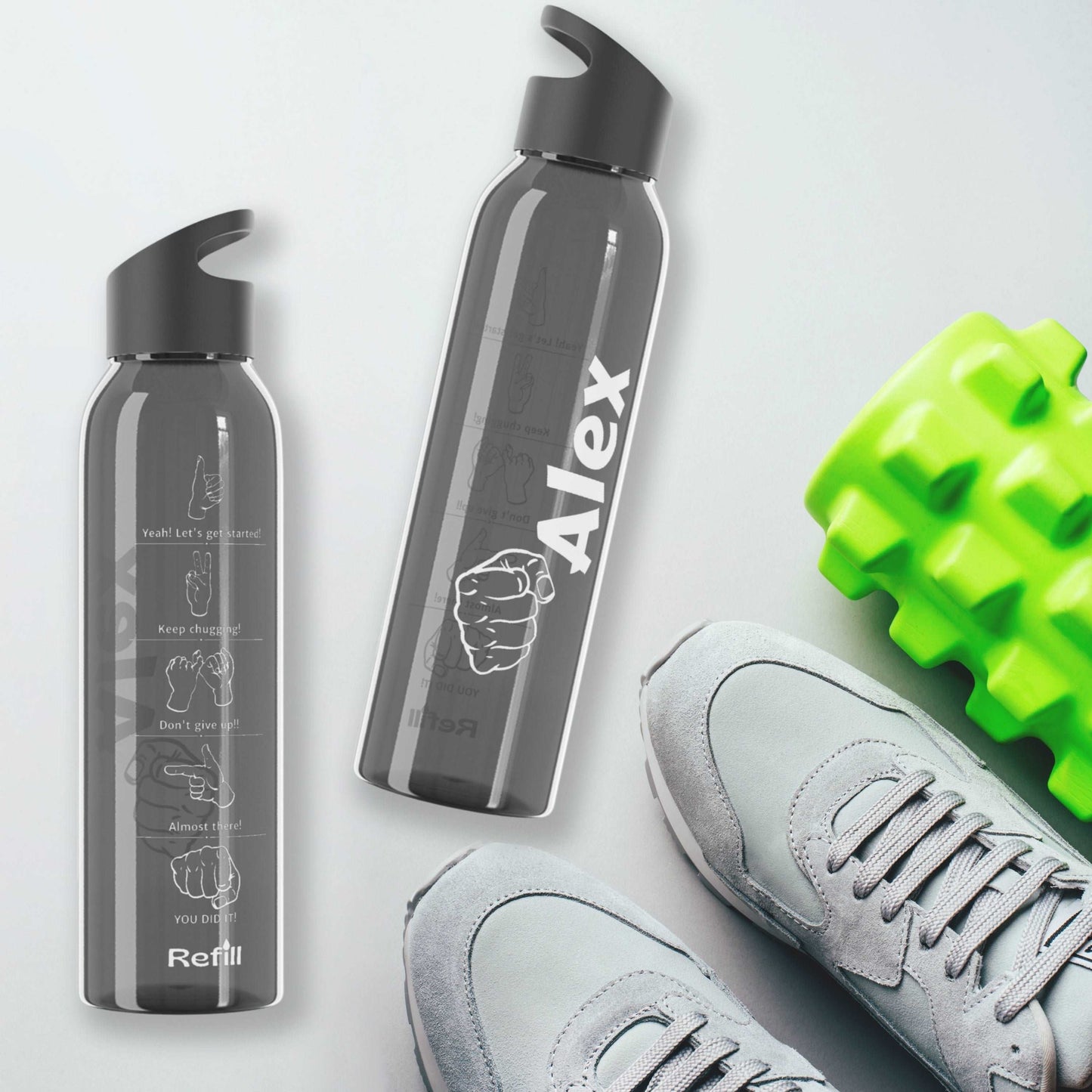 Custom Name "The Strong One" Sky Water Bottle | PERSONALIZED - ChoreGirl