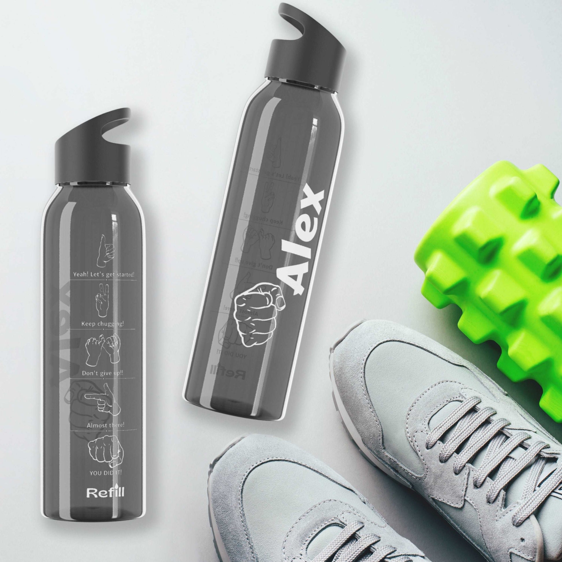 Custom Name "The Strong One" Sky Water Bottle | PERSONALIZED - ChoreGirl