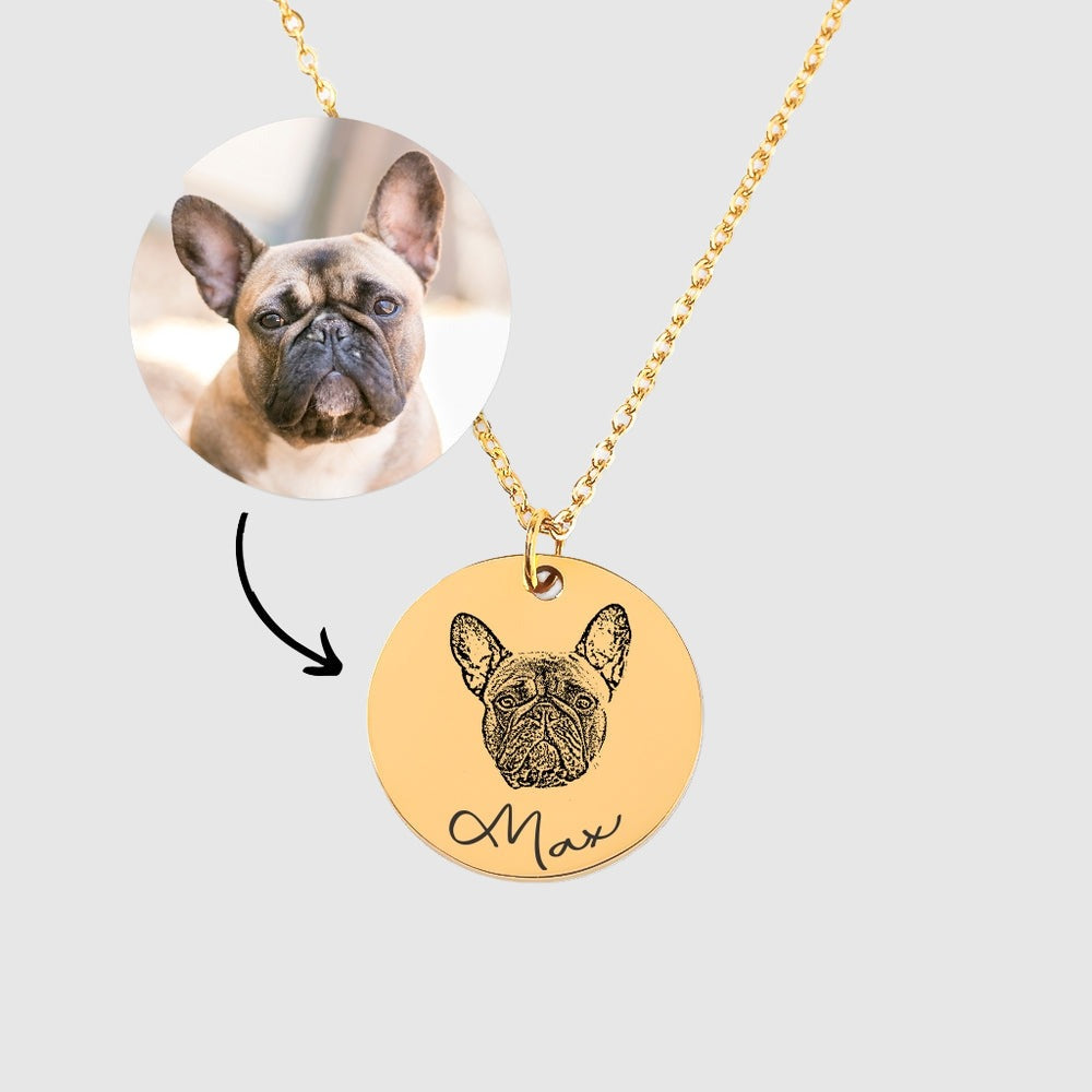Custom Unisex Pet Portrait Necklace | PERSONALIZED - ChoreGirl