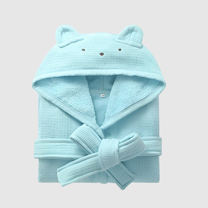 Kids Cotton Towel Material Long Sleeved Bathrobe - ChoreGirl
