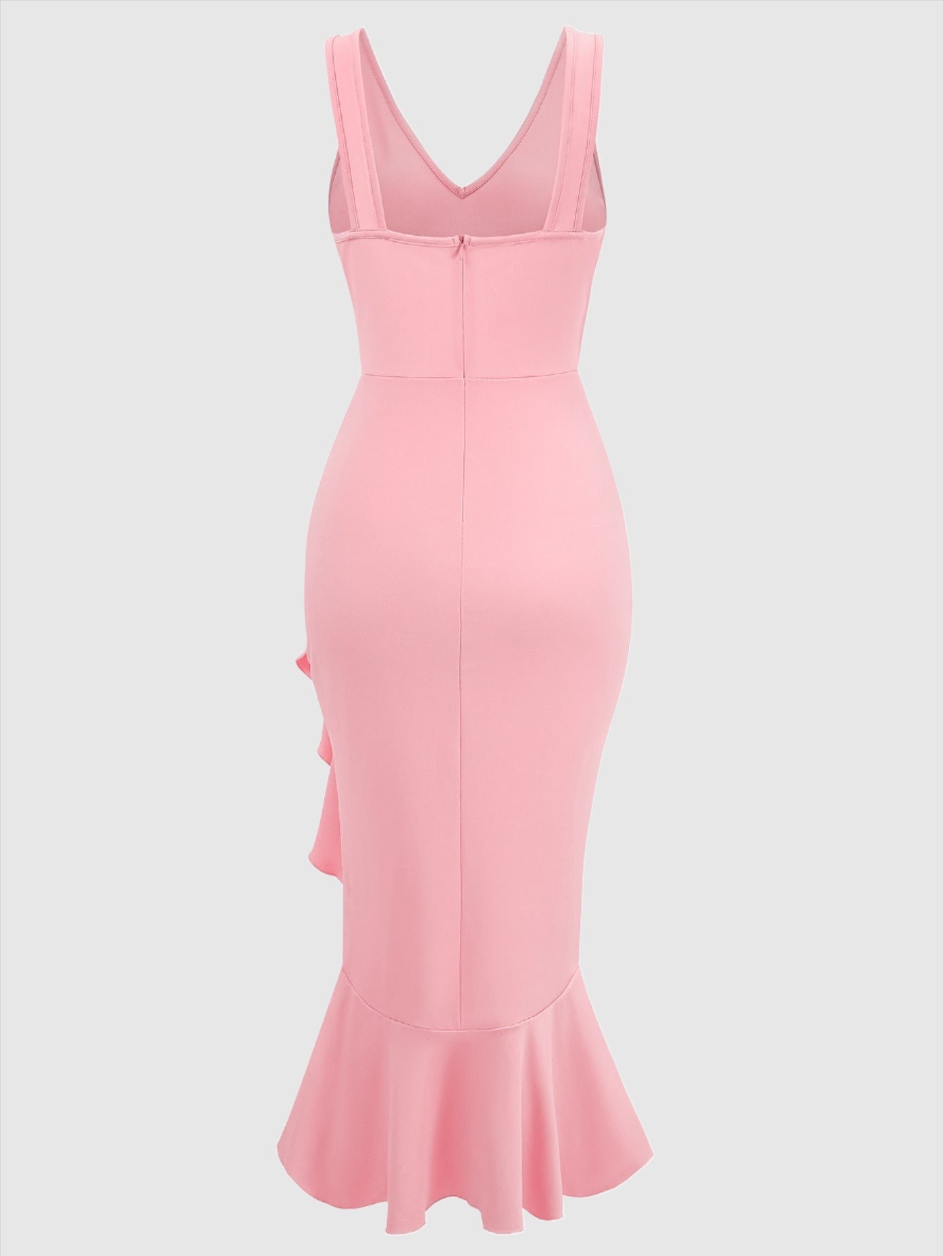 Women's Elegant V-neck Sleeveless Ruffled Skirt Dress - ChoreGirl