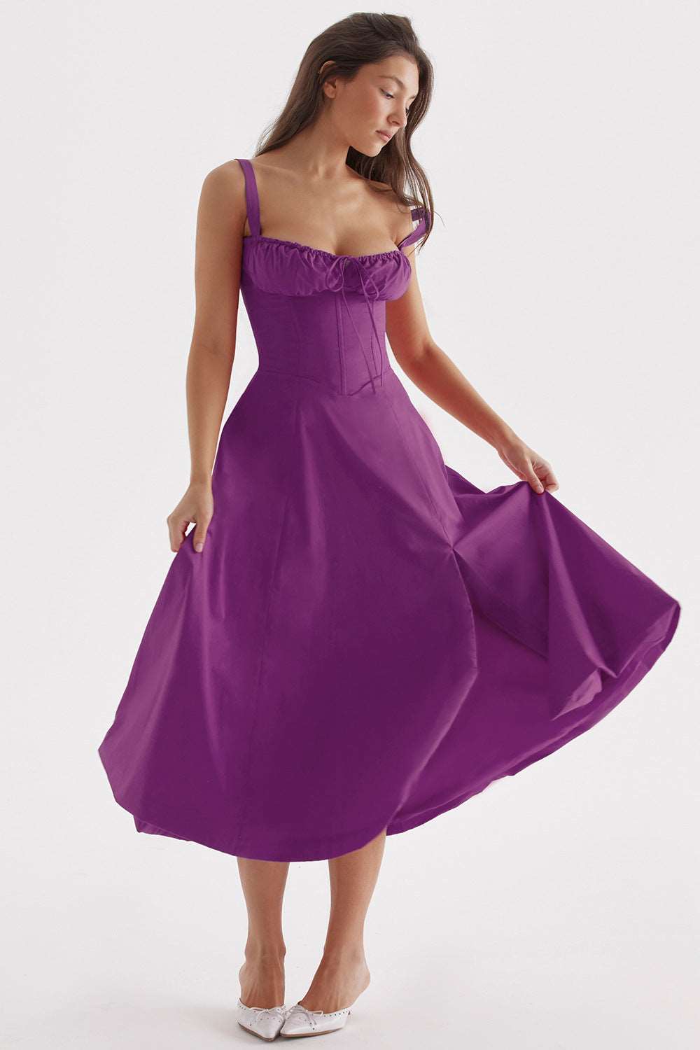 Women's Floral Print Dress With Straps - ChoreGirl