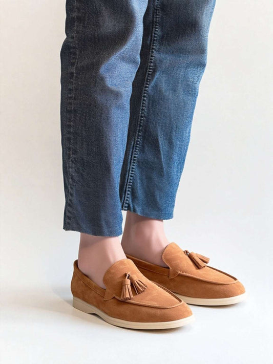 Men's Casual And Lightweight Suede Tassel Slip-On Loafers