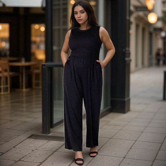 Women's Casual Black Jumpsuit