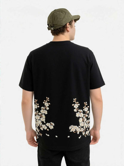 Men's Trendy Embroidery Flowers T-Shirt - ChoreGirl