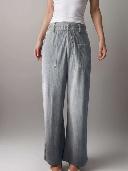 Women's Retro Corduroy Straight-leg Loose Trousers