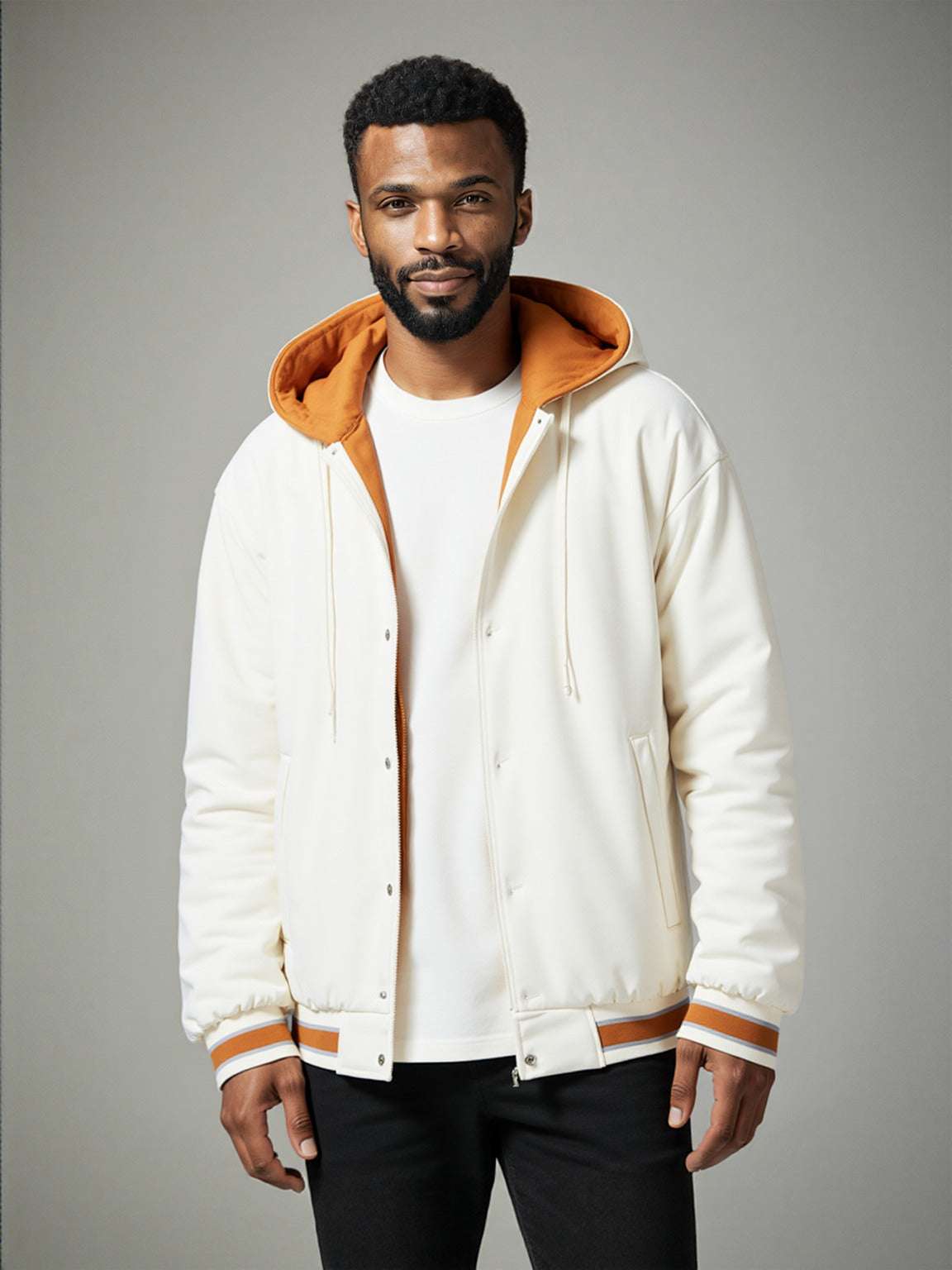 Men's Hooded Cardigan Fleece Baseball Style Jacket - ChoreGirl