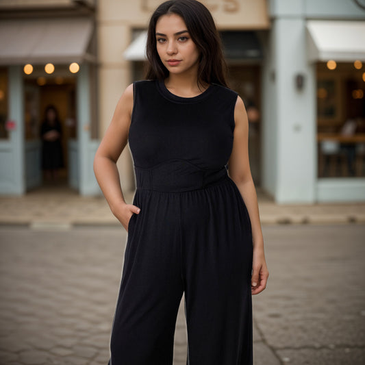 Women's Casual Black Jumpsuit - ChoreGirl