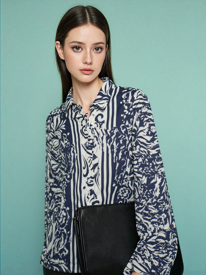 Women's Casual Silk Satin Texture Shirt - ChoreGirl