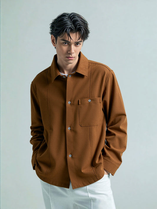 Men's Retro Velvet Long Sleeve Shirt - ChoreGirl