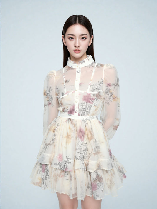 Women's Elegant Romantic Style Blouse, Top and Skirt Outfit Set - ChoreGirl