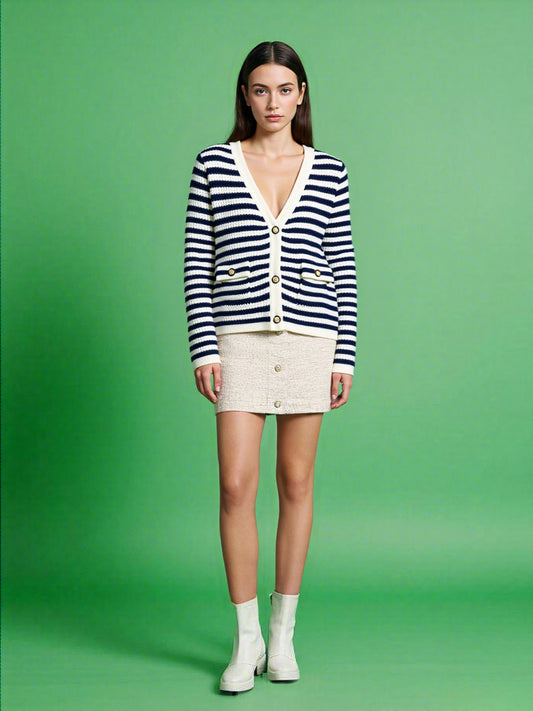 Women's Elegant Cotton Knit Cardigan - ChoreGirl