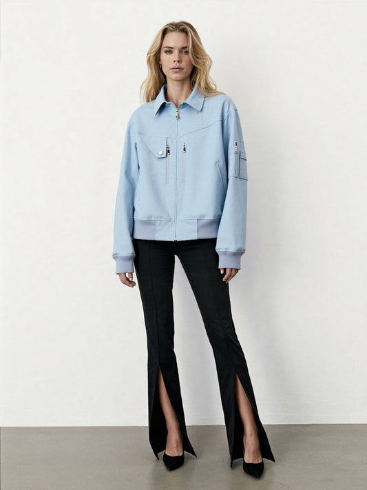 Women's Soft Fabric Bomber Jacket - ChoreGirl