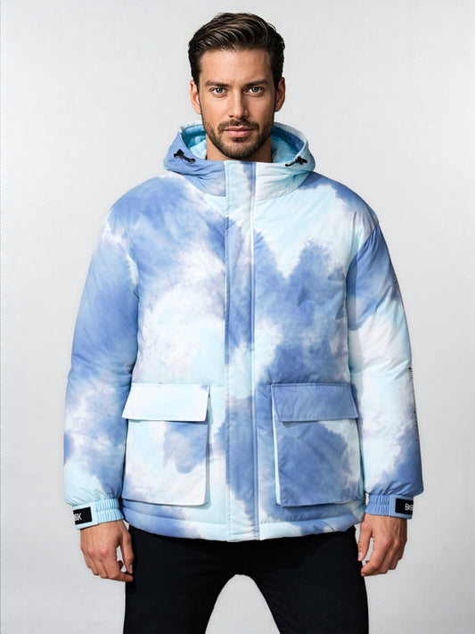 Men's Gradient Color Thick Warm Coat - ChoreGirl