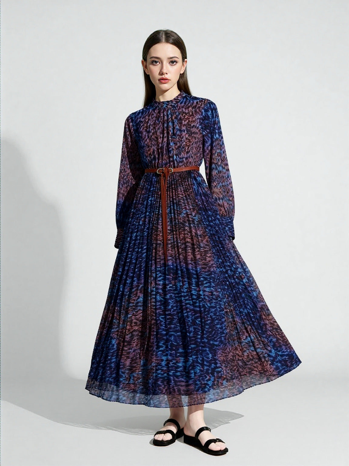 Women's Princess of Wales Inspired Blue-Purple Dress - ChoreGirl