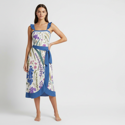 Elegant One-Piece Swimsuit with Cover-Up Scarf - Women