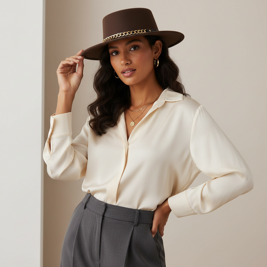 Unisex Solid Color Retro British Style Flat Top Hat