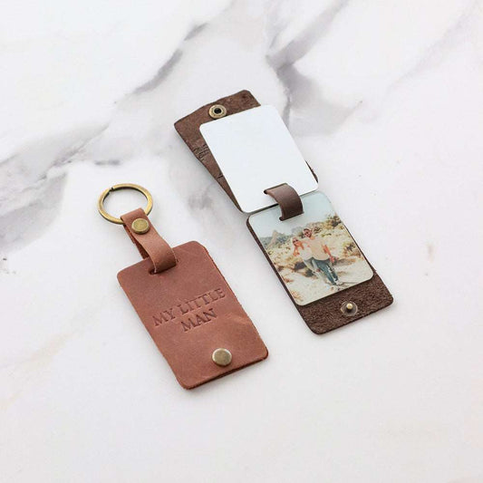 Custom Acrylic Photo Leather Keychain | PERSONALIZED - ChoreGirl