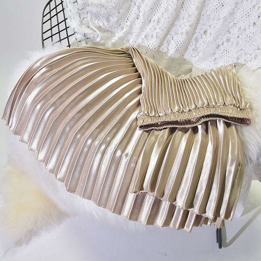 Women's Retro Fashion High Waist Pleated Long Skirt