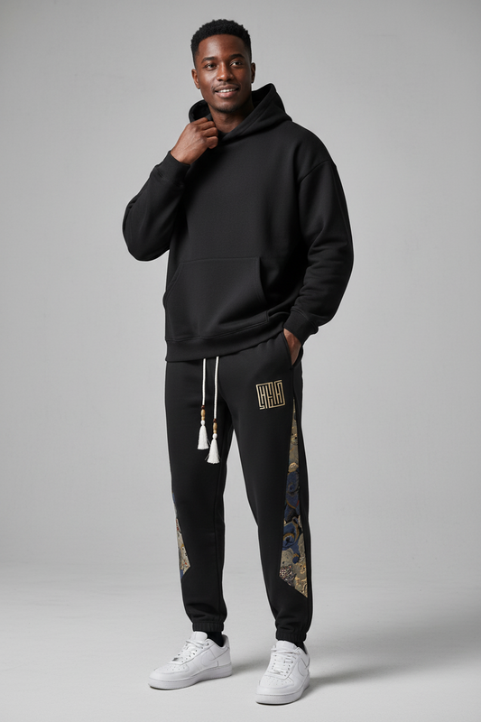 Elegant Stitching Patch Pattern Sweatpants - Men