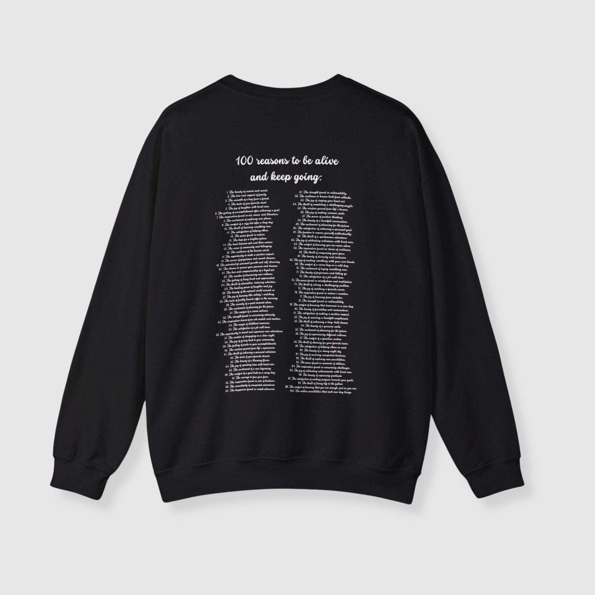 Custom 100 Reasons to Keep Going Unisex Heavy Blend Crewneck Sweatshirt | PERSONALIZED - ChoreGirl