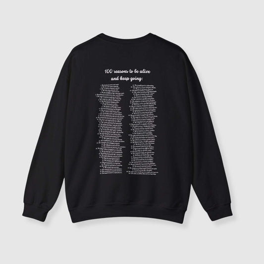 Custom 100 Reasons to Keep Going Unisex Heavy Blend Crewneck Sweatshirt | PERSONALIZED - ChoreGirl